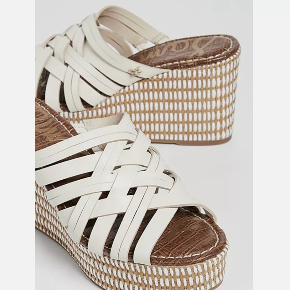 NWOB Sam Edelman Women Devon Ivory Wedge Sandal size 10 - Picture 1 of 6